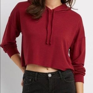 Charlotte Russe - cropped drawstring hoodie